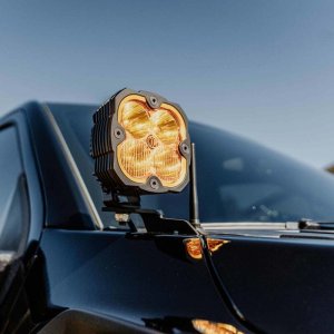 Ford Lightning Light Mount - Pillar / Ditch - KC HiLiTES - Gen 3 Bracket Set - Black, Textured - `21-`27